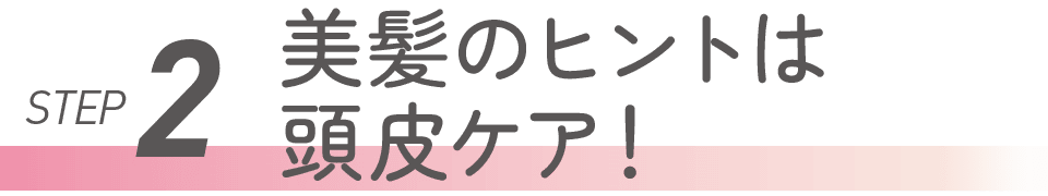 STEP2 美髪のヒントは頭皮ケア!