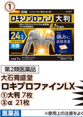 第2類医薬品 大石膏盛堂 ロキプロファインLX ①大判 7枚 本体各980円 税込各1,078円