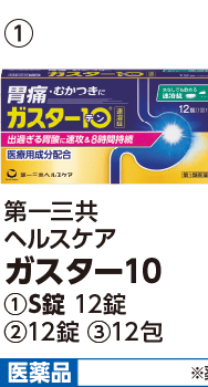 第1類医薬品 第一三共ヘルスケア ガスター10 ①S錠 12錠 本体各980円 税込各1,078円