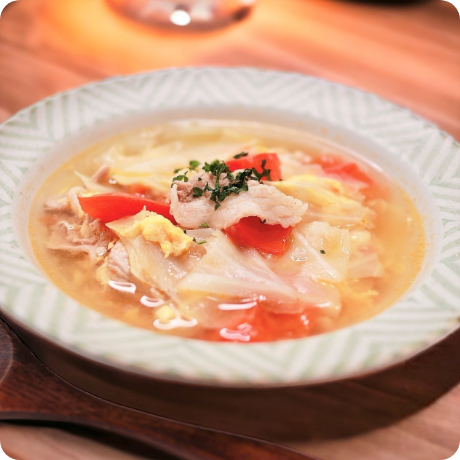 置き換えにも！トマとん(豚)さっぱりスープ
