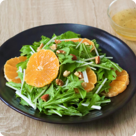 5分で完成！美肌レシピ！みかんと水菜のサラダ