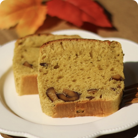 やさしい甘さの秋スイーツ！栗と青汁のパウンドケーキ