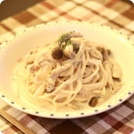 ソースまでおいしい♪ツナときのこのミルクパスタ