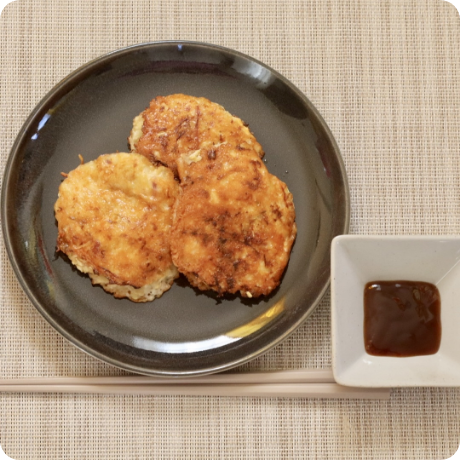 包丁いらず！チーズが決めてのふわふわ焼き