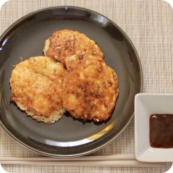包丁いらず！チーズが決めてのふわふわ焼き