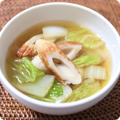 パパッと汁物もう1品！白菜とちくわのスープの画像