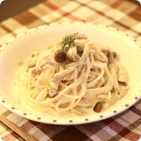 ソースまでおいしい♪ツナときのこのミルクパスタ