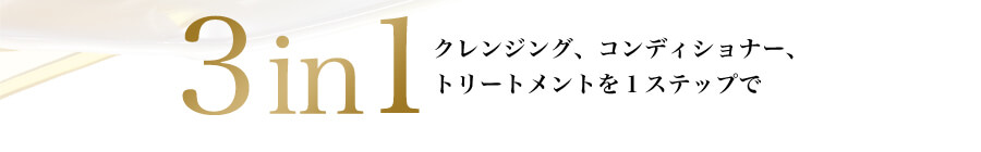 3in1 クレンジング、コンディショナー、トリートメントを1ステップで
