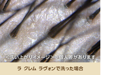 ＜洗い上がりイメージ＞*個人差があります　ラ クレム ラヴォンで洗った場合
