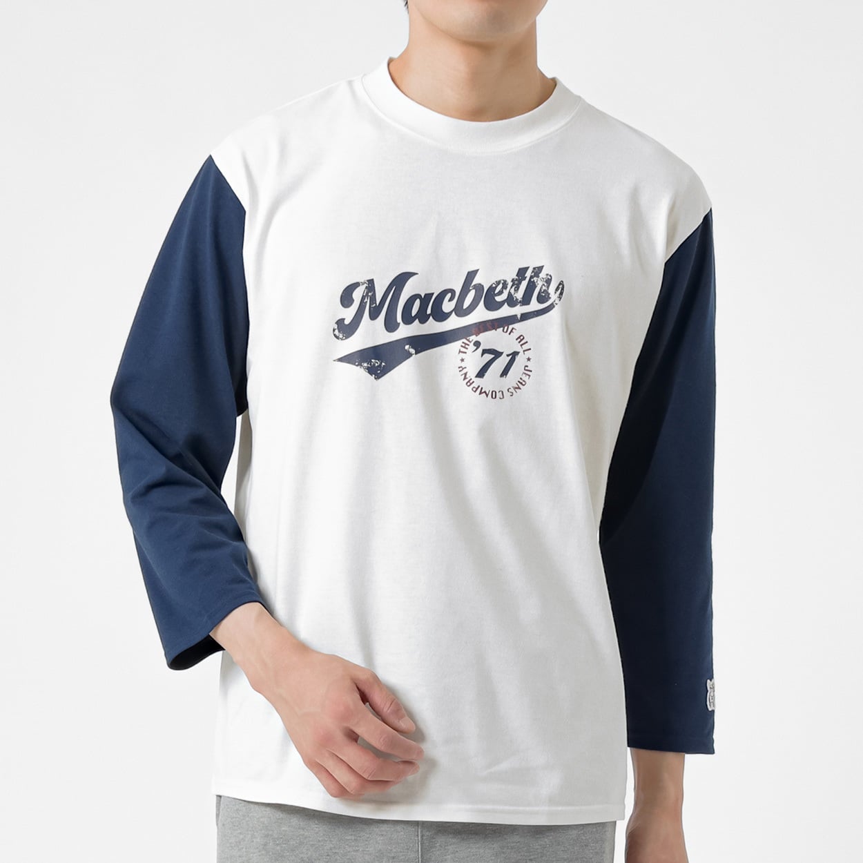 MACBETH(マクベス) 8分袖ベースボールTシャツ メンズ