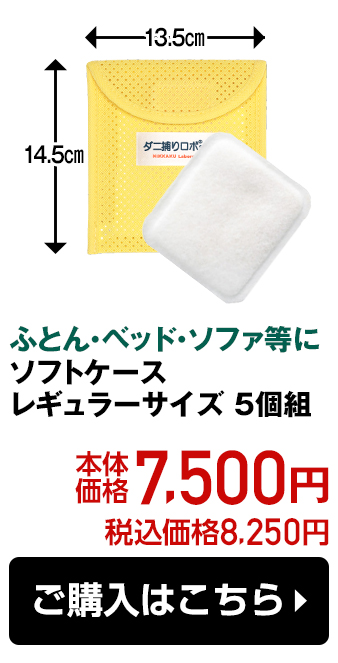 ふとん・ベッド・ソファ等に ソフトケース レギュラーサイズ 5個組 本体価格7,500円 税込価格8,250円 ご購入はこちら