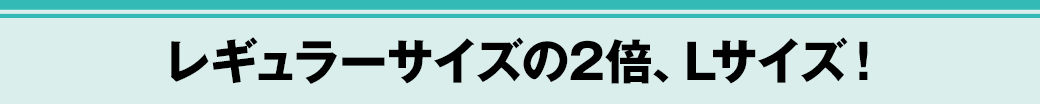 レギュラーサイズの2倍、Lサイズ！