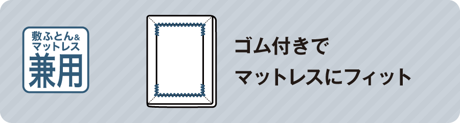 ゴム付きでマットレスにフィット