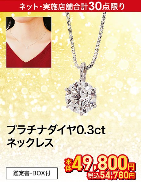 プラチナダイヤ0.3ctネックレス(鑑定書付)