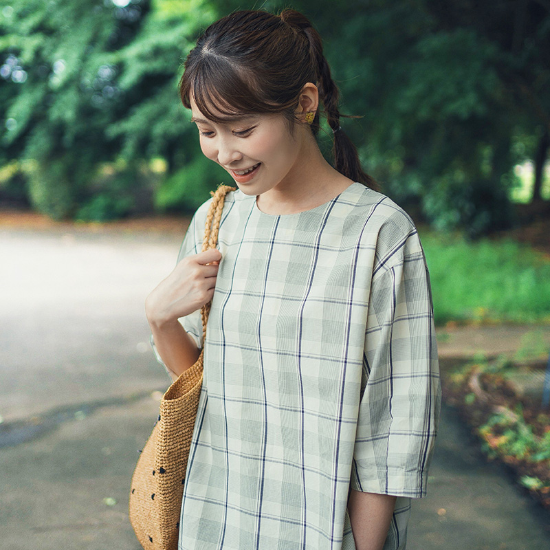 LOOK1 リサイクル綿入 涼しげブラウス