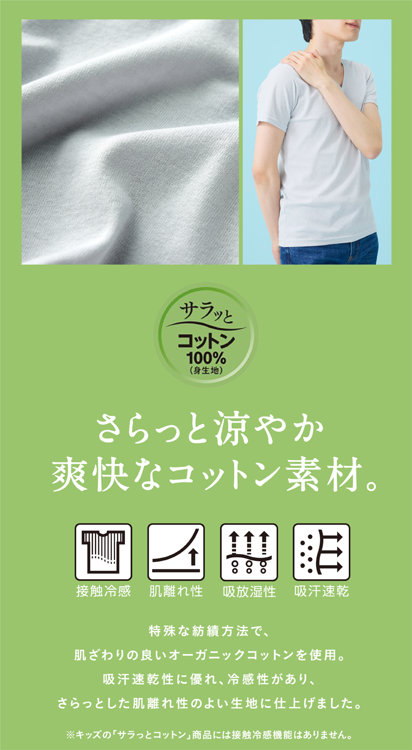 サラっとコットン100%