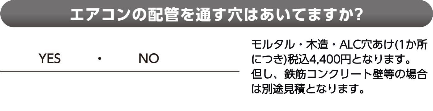 エアコンの配管を通す穴はあいていますか