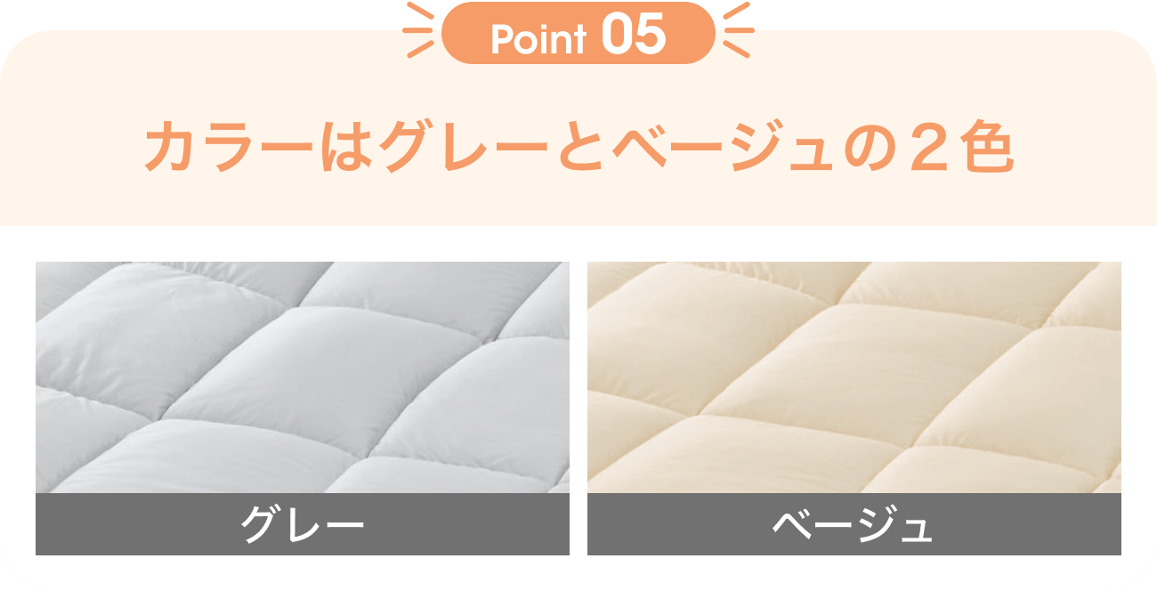 Point05 カラーはグレーとベージュの2色