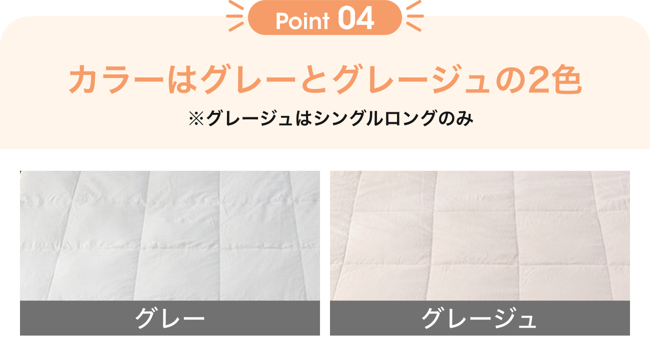 Point04 カラーはグレーとグレージュの2色