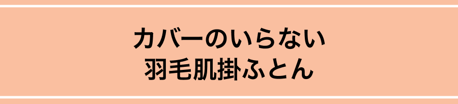 カバーのいらいない 羽毛肌掛ふとん
