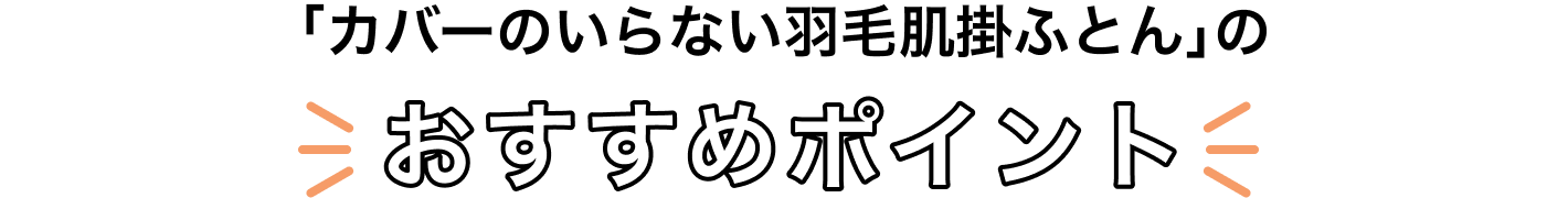 「カバーのいらいない 羽毛肌掛ふとん」のおすすめポイント