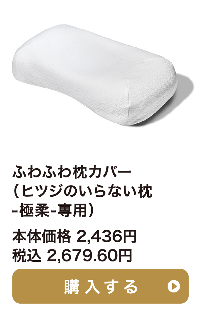 ふわふわ枕カバー(ヒツジのいらない枕-極柔-専用) 本体価格 2,000円 税込 2,200円 ご購入はこちらから