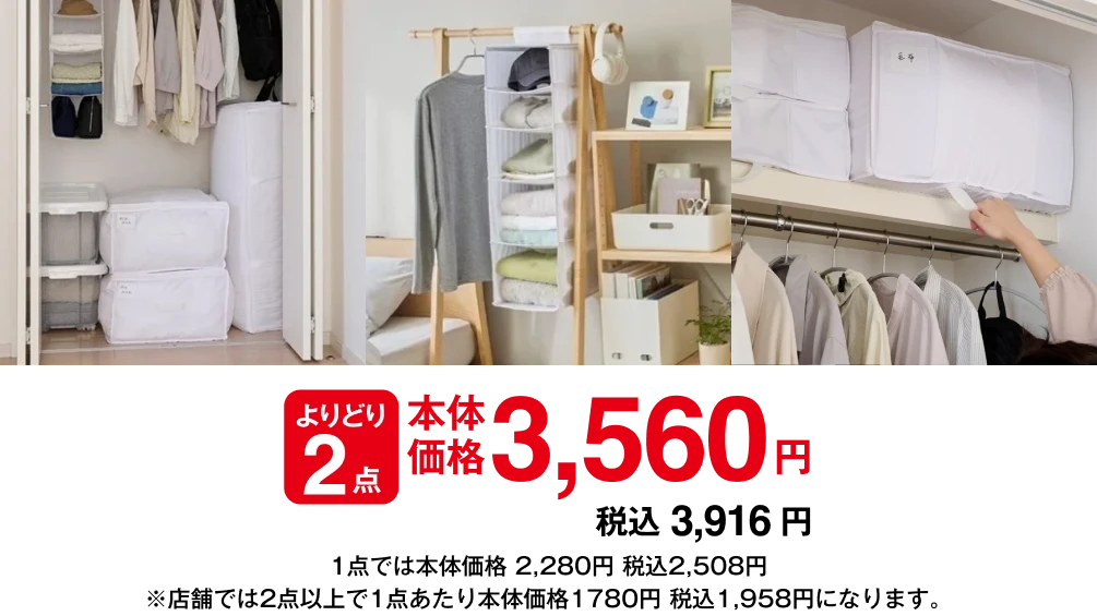 よりどり2点 本体価格3,560円 税込3,916円