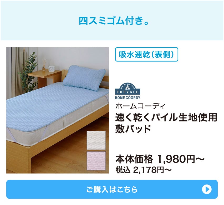 ホームコーディ 速く乾くパイル生地使用敷パッド
