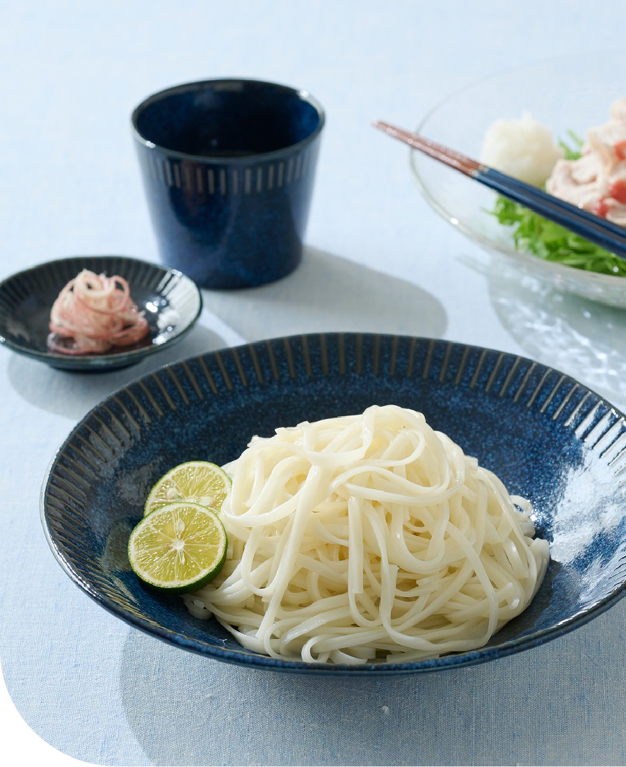 美濃焼 深皿22cm〈紺渕十草〉イメージ画像