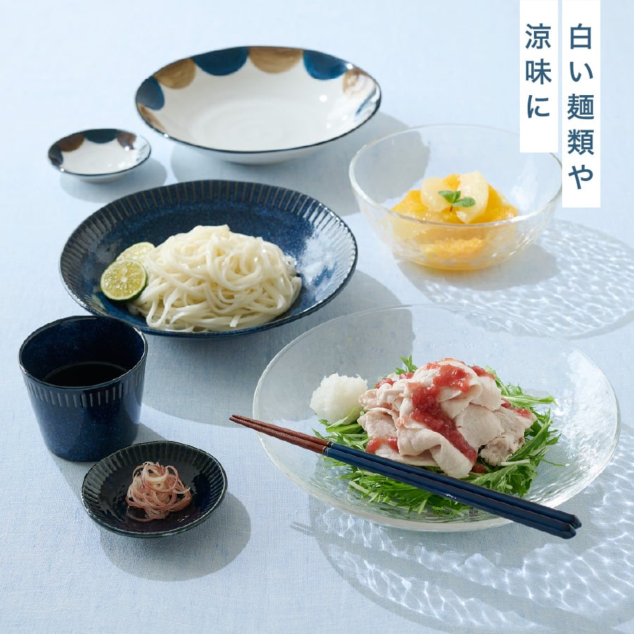 白い麺類や涼味に