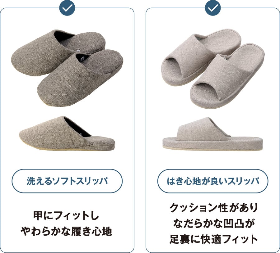 洗えるソフトスリッパ 甲にフィットしやわらかな履き心地 はき心地が良いスリッパ クッション性がありなだらかな凹凸が足裏に快適フィット
