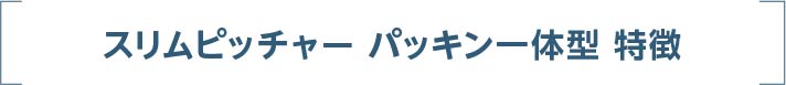 スリムピッチャー パッキン一体型 特徴
