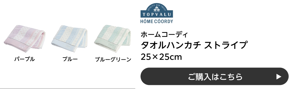 ホームコーディ タオルハンカチ ストライプ 25×25cm ご購入はこちら