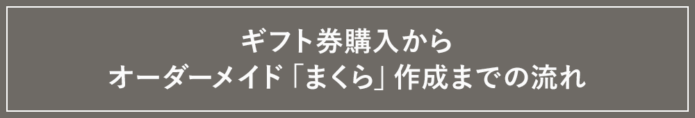 ギフト券購入からオーダーメイド「まくら」作成までの流れ