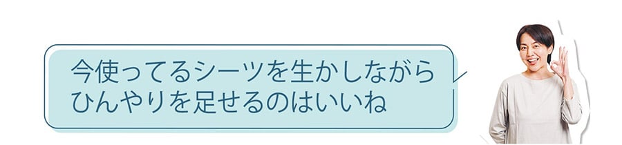今使ってるシーツを生かしながらひんやりを足せるのはいいね