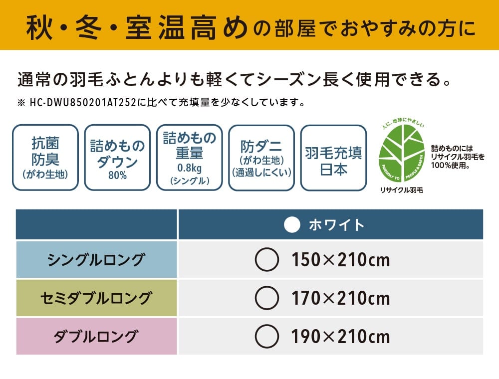 秋・冬・室温高めの部屋でおやすみの方に