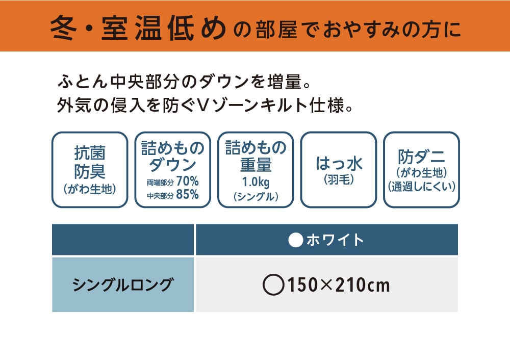 ホームコーディ 中央ボリューム 羽毛掛けふとん | イオンスタイル