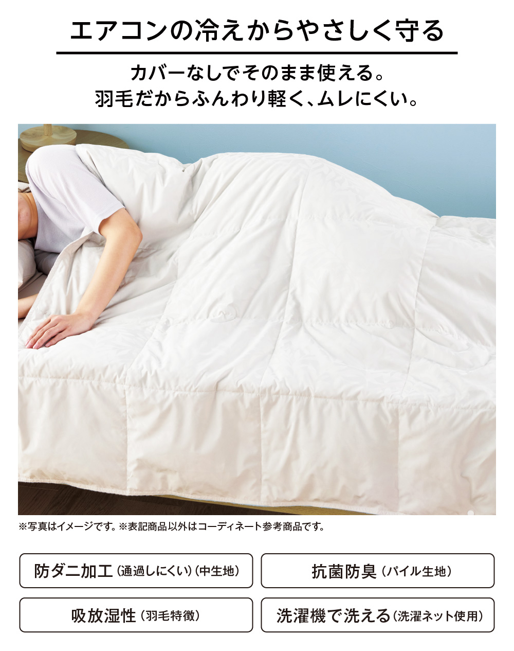 ホームコーディ カバーのいらない 羽毛肌掛ふとん | イオンスタイル
