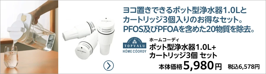 ホームコーディ ポット型浄水器1.0L＋カートリッジ3個 セット