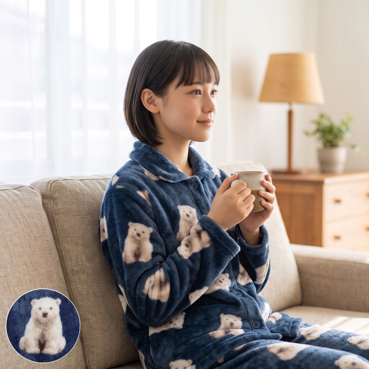 しろくまパジャマ着用画像