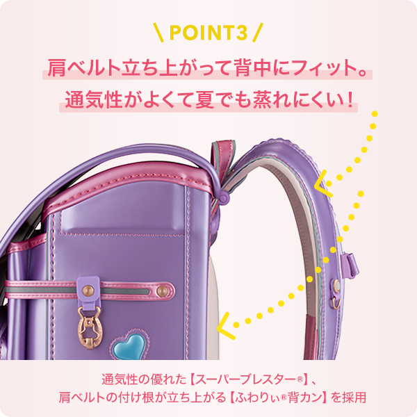 ふわりぃ ランドセル ダサい ハート付き 合成皮革 ふわりぃPREMIUM ふわりぃ ランドセル ダサい ハート付き 合成皮革 ふわりぃPREMIUM