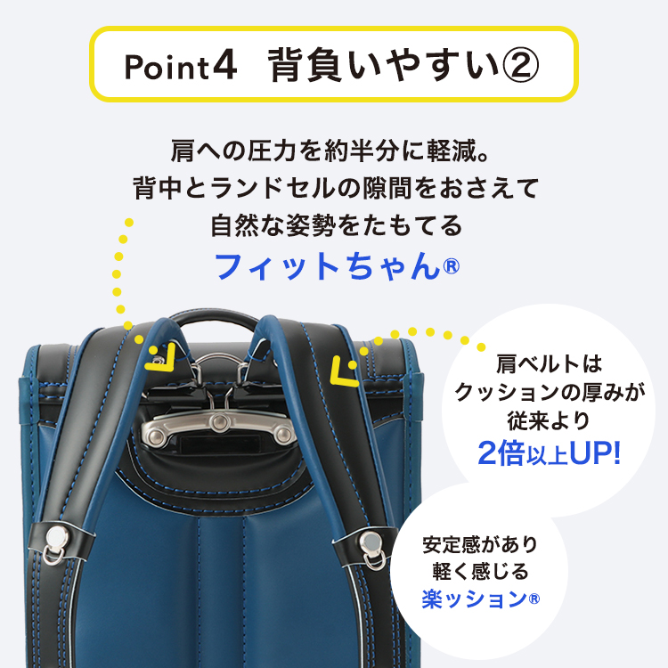 フィットちゃん安ピカッ+楽ッション グローリーブライト イオン限定モデル ランドセル | イオンスタイルオンライン 衣料品・暮らしの品をネットでお買物