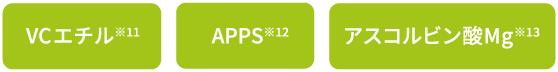 VCエチル※11 APPS※12 アスコルビン酸Mg※13