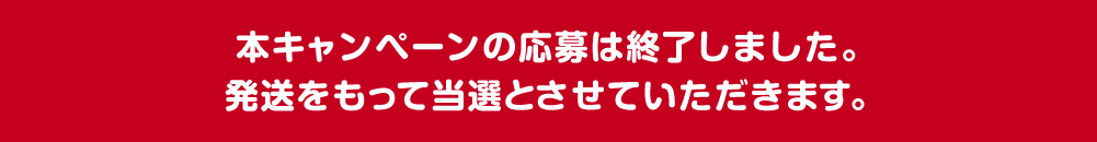本キャンペーンの応募は終了しました。発送をもって当選とさせていただきます。