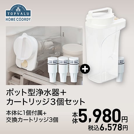 HOME COORDY ポット型浄水器+カートリッジ3個セット