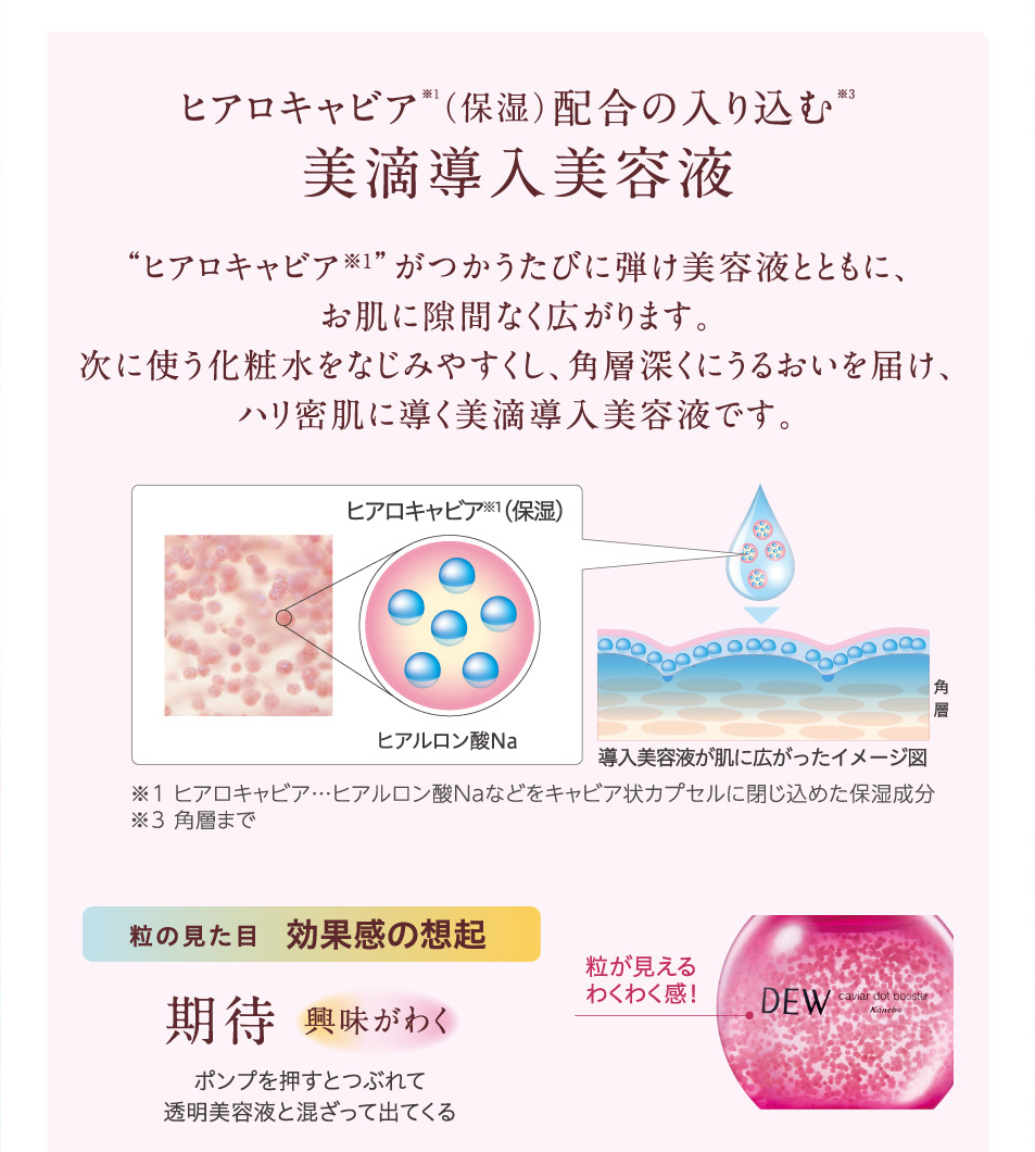 ヒアロキャビア(保湿)配合の入り込む