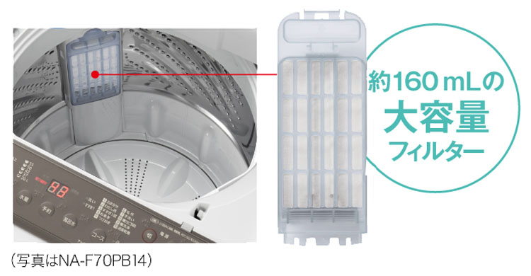 7kg ノンインバーター縦型洗濯機 NA-F70PB14ｰT パナソニック【標準配 