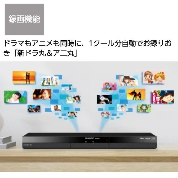 2021年製◆シャープブルーレイレコーダー◆2B-C10DT1◆3番組同時録画 ブルーレイレコーダー［1TB HDD /3番組同時録画］ | シャープ | 2B