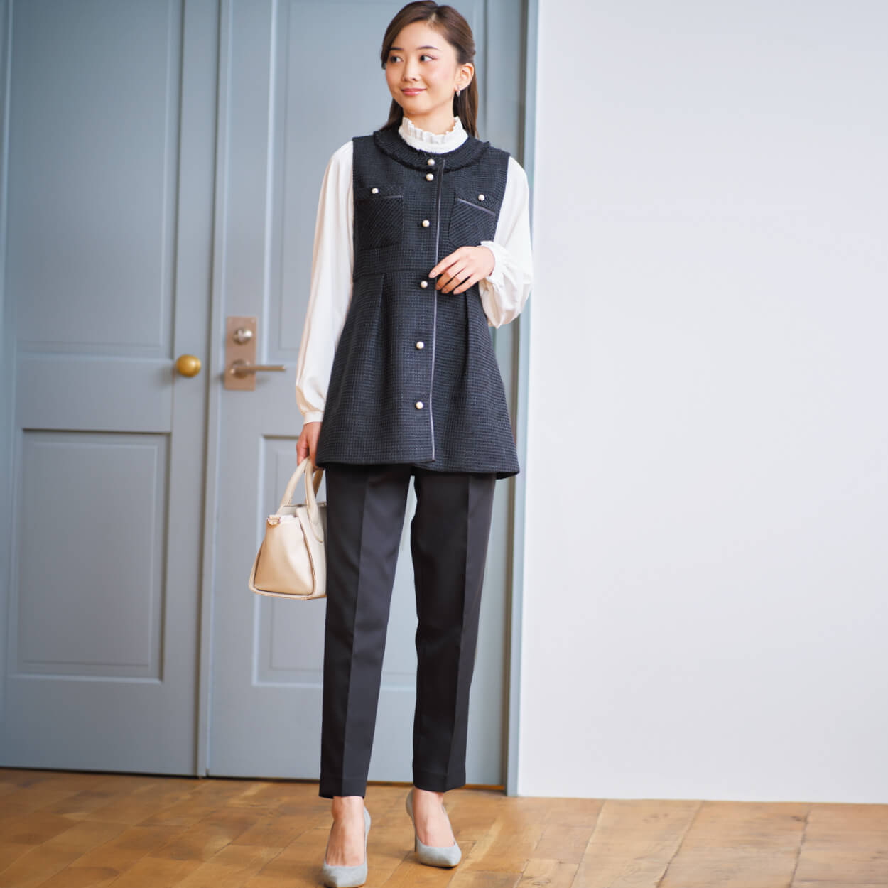 ツイードペプラムジレ 3点スーツ レディス ESPRITMUR(エスプリミュール