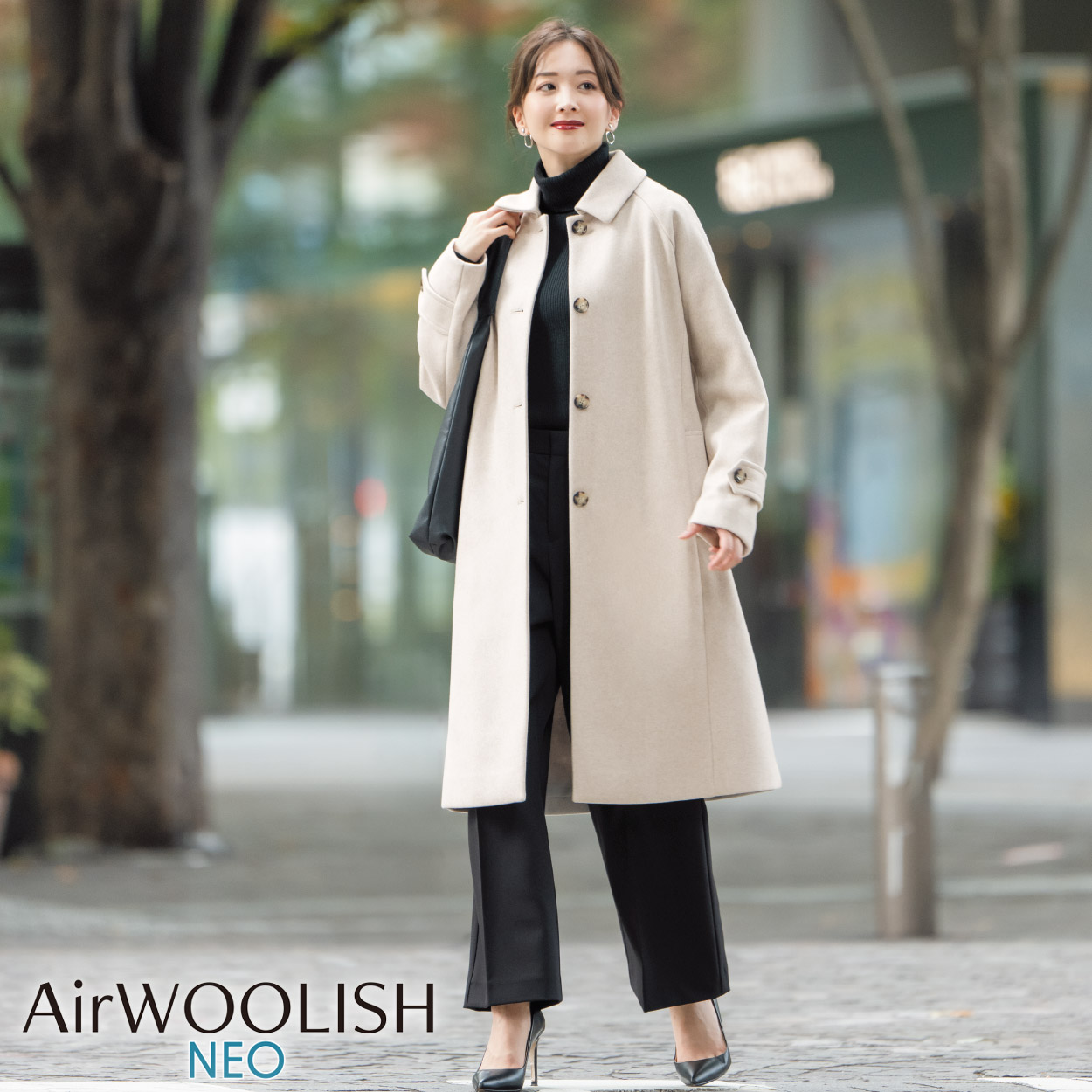 AirWOOLISH NEO ステンカラーコート レディス Purelast(ピュアラスト